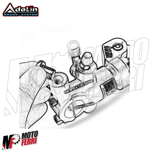 MF9145 Pompa Freno Anteriore Radiale ADELIN 19 Leva Nera con Vaschetta per Moto