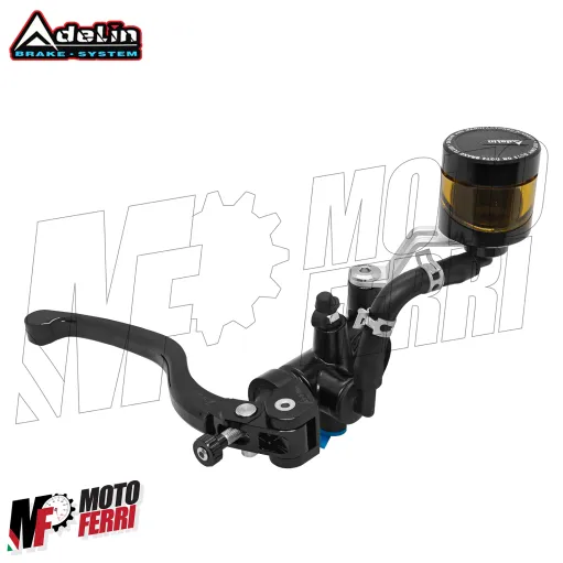 MF9145 Pompa Freno Anteriore Radiale ADELIN 19 Leva Nera con Vaschetta per Moto