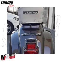 MF0060 Targhetta Posteriore Fregio Scritta in Alluminio VESPA 125 PRIMAVERA ET3 2
