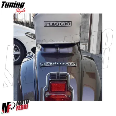MF0060 Targhetta Posteriore Fregio Scritta in Alluminio VESPA 125 PRIMAVERA ET3