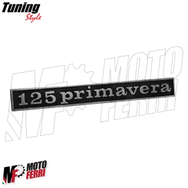 MF0060 Targhetta Posteriore Fregio Scritta in Alluminio VESPA 125 PRIMAVERA ET3