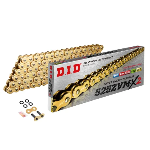 MF3524 Catena Trasmissione DID ZVMX2 Passo 525 128 Maglie Oro Gold con X-Ring