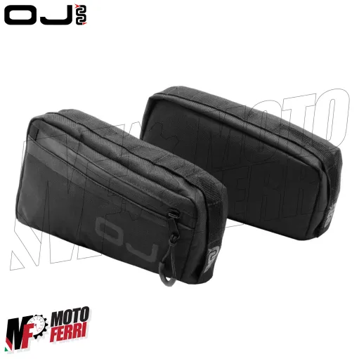 MF4232 Borse Laterali Maniglie Passeggero 1 LT OJ Nero Universale Moto Scooter