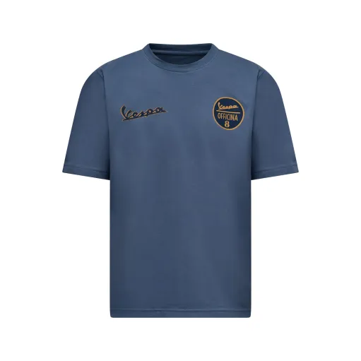 MF9166 Maglietta T-Shirt Vespa Officina 8 Taglia L Unisex Uomo Donna Blu Maglia