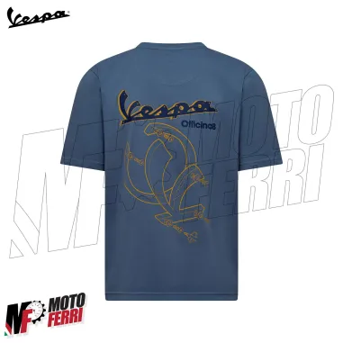 MF9166 Maglietta T-Shirt Vespa Officina 8 Taglia L Unisex Uomo Donna Blu Maglia