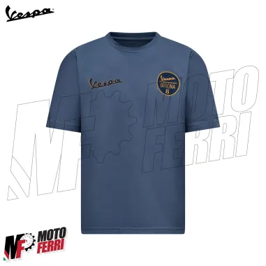 MF9166 Maglietta T-Shirt Vespa Officina 8 Taglia L Unisex Uomo Donna Blu Maglia