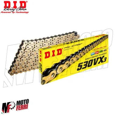 MF1903 CATENA TRASMISSIONE DID PASSO 530 VX3 GOLD / BLACK 120 ZJ MAGLIE MOTO