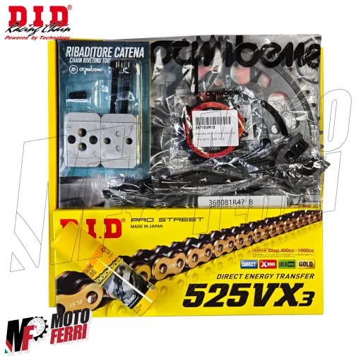 MF9196 Kit Trasmissione DID SUZUKI 650 DL V-Strom Corona 47 Pignone 15 da 2007 a 2011