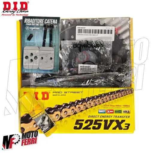 MF9215 Kit Trasmissione DID Gilera GP 800 Corona 47 Pignone 22 da 2007 a 2011