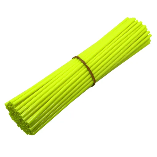 MF6638 Kit 72 Copriraggi Copri Raggi Ruote Giallo Fluo Moto Enduro Cross Motard