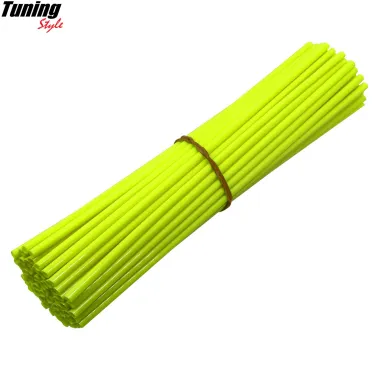 MF6638 Kit 72 Copriraggi Copri Raggi Ruote Giallo Fluo Moto Enduro Cross Motard