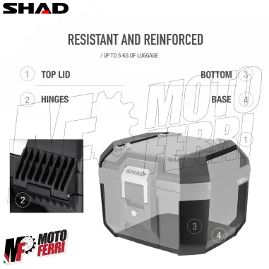 MF9229 Bauletto Moto SHAD TERRA TR41 Nero 41L + Schienalino e Piastra Universale
