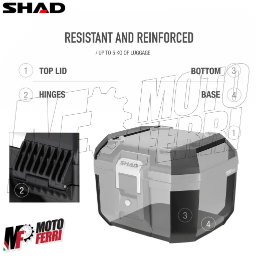 MF9229 Bauletto Moto SHAD TERRA TR41 Nero 41L + Schienalino e Piastra Universale