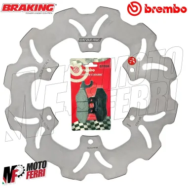 MF1938 DISCO FRENO ANTERIORE WAVE BRAKING + PASTIGLIE BREMBO VESPA GTS 125 300