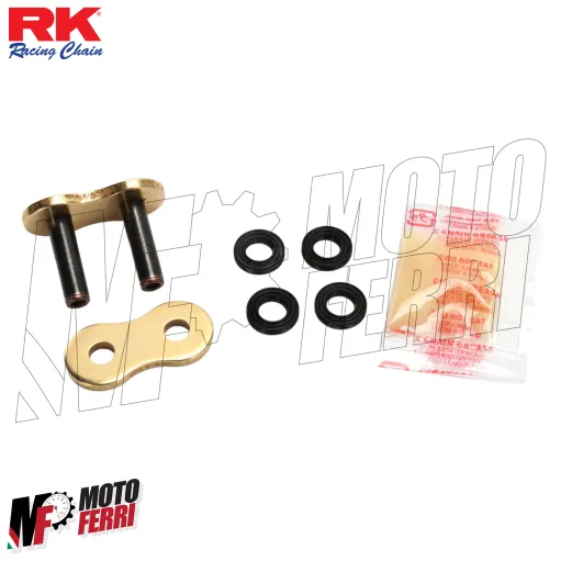 MF3381 Catena Trasmissione RK ZXW Passo 525 128 Maglie Oro Gold con XW-Ring