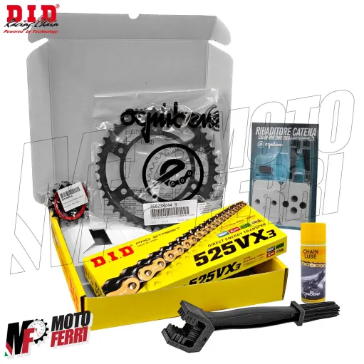 MF9252 Kit Trasmissione DID Benelli Leoncino 500 TRAIL Corona 44 Pignone 14 da 2019 a 2024