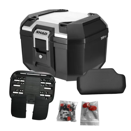 MF9256 Bauletto Moto SHAD TERRA TR41 Alluminio 41L + Schienalino e Piastra Universale