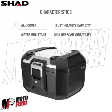 MF9256 Bauletto Moto SHAD TERRA TR41 Alluminio 41L + Schienalino e Piastra Universale