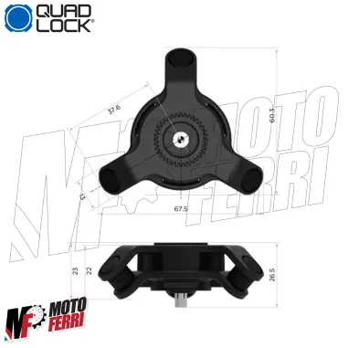 MF9259 QUAD LOCK Moto Smorzatore Vibrazioni Smartphone Supporto Piastra Forcella