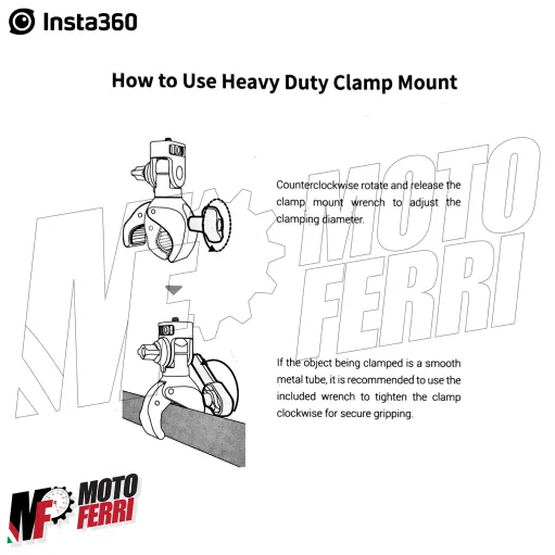 MF9262 Kit Supporto Morsetto Manubrio per INSTA360 Action Cam Moto Bundle