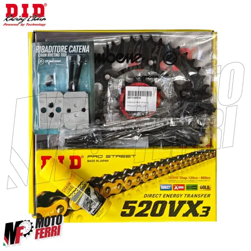 MF9279 Kit Trasmissione DID KOVE 800 X Corona 45 Pignone 15 - 2024 2025