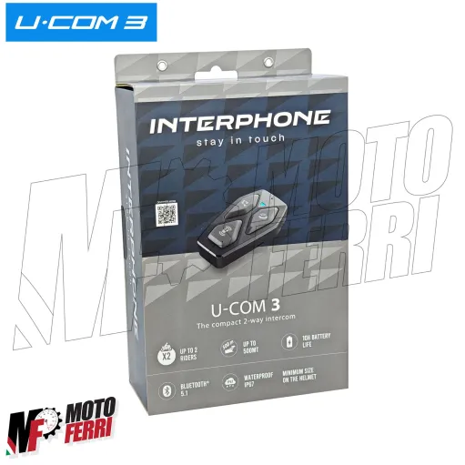 Interfono Cellularline UCom 3 Casco Moto Scooter Bluetooth 5.1 GPS MP3