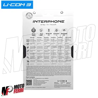 Interfono Cellularline UCom 3 Casco Moto Scooter Bluetooth 5.1 GPS MP3