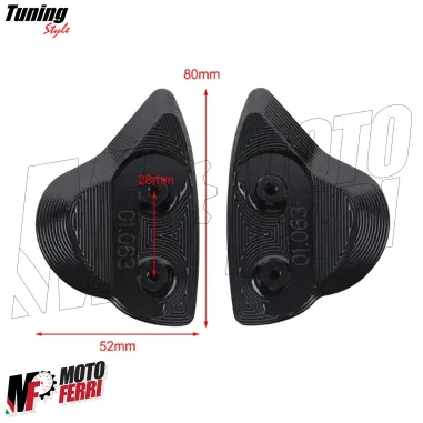 MF9286 Tappi Coperchi Specchietti CNC Nero Yamaha YZF-R7 da 2021 a 2025