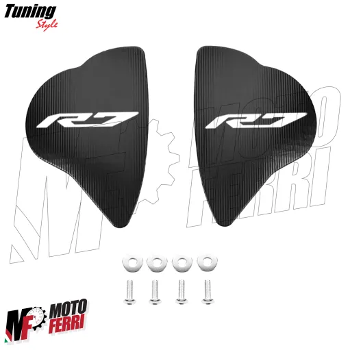 MF9286 Tappi Coperchi Specchietti CNC Nero Yamaha YZF-R7 da 2021 a 2025