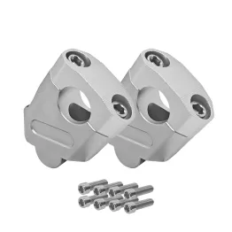MF3444 Kit Riser 40mm Rialzo Manubrio 22mm Argento Alluminio CNC Universale Moto