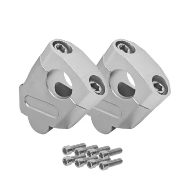 MF3444 Kit Riser 40mm Rialzo Manubrio 22mm Argento Alluminio CNC Universale Moto