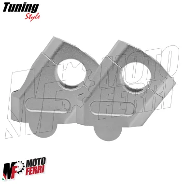 MF3444 Kit Riser 40mm Rialzo Manubrio 22mm Argento Alluminio CNC Universale Moto