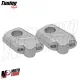 MF3444 Kit Riser 40mm Rialzo Manubrio 22mm Argento Alluminio CNC Universale Moto