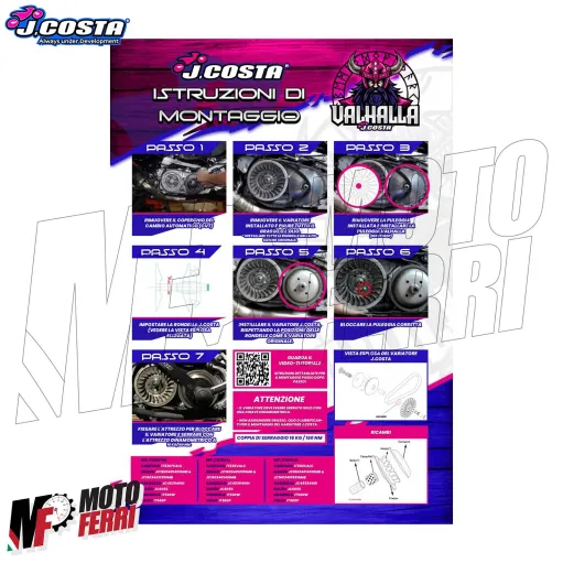 MF9298 Variatore J.Costa Valhalla Yamaha TMax 560 + Cinghia dal 2020 al 2026