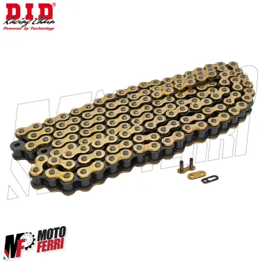MF9312 Catena Trasmissione DID Passo 428 HD 140 Maglie Oro Nero a Clip RJ Moto