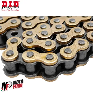 MF9312 Catena Trasmissione DID Passo 428 HD 140 Maglie Oro Nero a Clip RJ Moto
