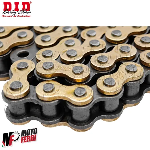 MF9312 Catena Trasmissione DID Passo 428 HD 140 Maglie Oro Nero a Clip RJ Moto