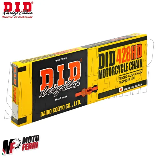 MF9312 Catena Trasmissione DID Passo 428 HD 140 Maglie Oro Nero a Clip RJ Moto