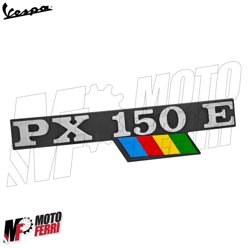 Targhetta Laterale Cofano Scritta Stemma Vespa PX 150 E ARCOBALENO PX150E