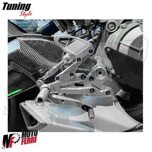 MF8887 Kit Pedane Arretrate Regolabili CNC Aprilia 660 RS / Tuono da 2020 a 2025