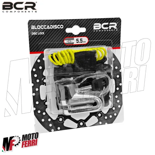 MF9329 Bloccadisco Blocca Disco BCR Antifurto Cromato 5.5 mm + Cavo Moto Scooter