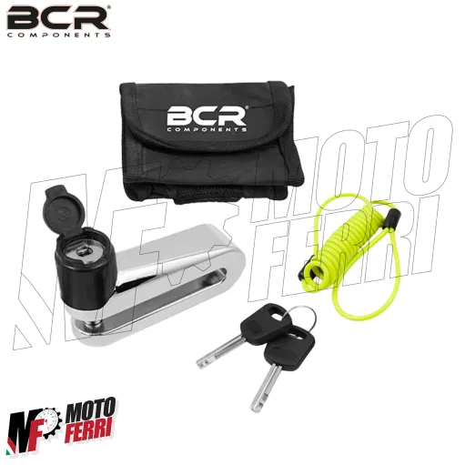 MF9330 Bloccadisco Blocca Disco BCR Antifurto Cromato 10 mm + Cavo Moto Scooter