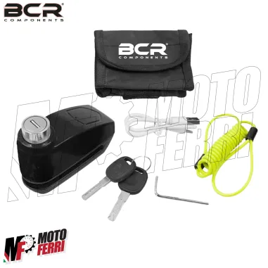 MF9331 Bloccadisco Blocca Disco Sonoro BCR Nero 5.5 mm + Cavo Moto Scooter