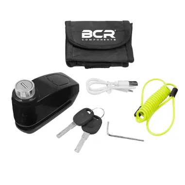 MF9332 Bloccadisco Blocca Disco Sonoro BCR Nero 10 mm + Cavo Moto Scooter