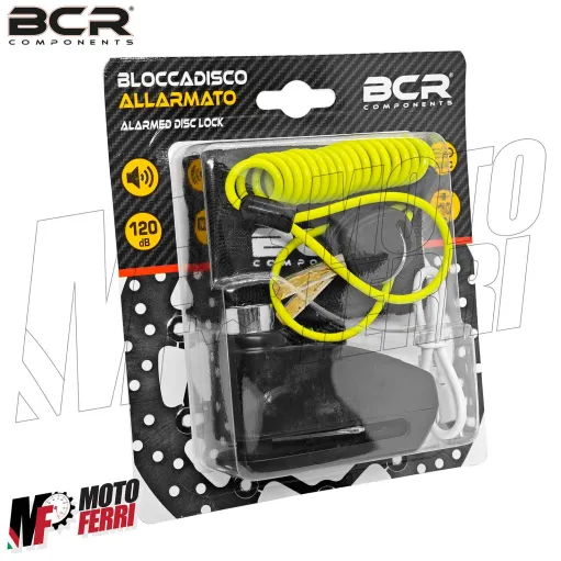 MF9332 Bloccadisco Blocca Disco Sonoro BCR Nero 10 mm + Cavo Moto Scooter