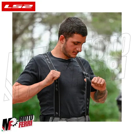 MF9335 Bretelle Pantalone Elastiche LS2 Regolabili Moto Scooter Uomo Donna