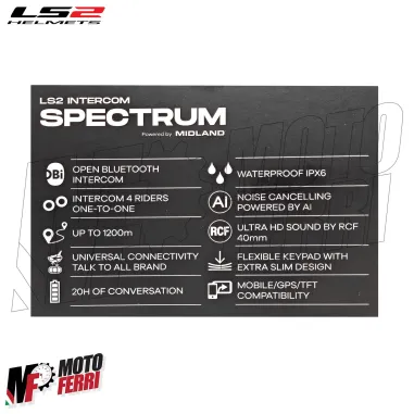 MF9385 Interfono Casco Bluetooth LS2 Intercom Spectrum Advant X Pioneer Vector