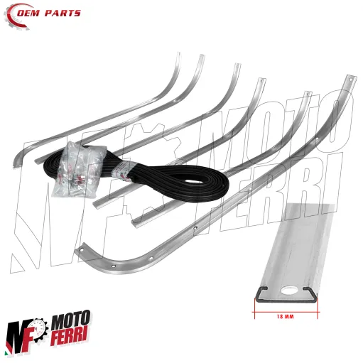 MF9462 Strisce Pedana Complete Piaggio Vespa Rally 180 200 in Alluminio