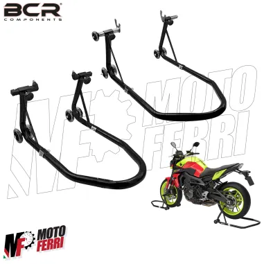 MF4795 Coppia Cavalletti Moto Alzamoto Anteriore Cono Posteriore a Forchetta BCR