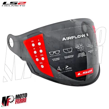 MF7823 Visiera Casco Nera Fume' Scuro Originale LS2 Airflow II 2 OF616